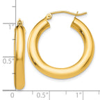 14k Polished 5mm x 25mm Lightweight Hoop Earrings