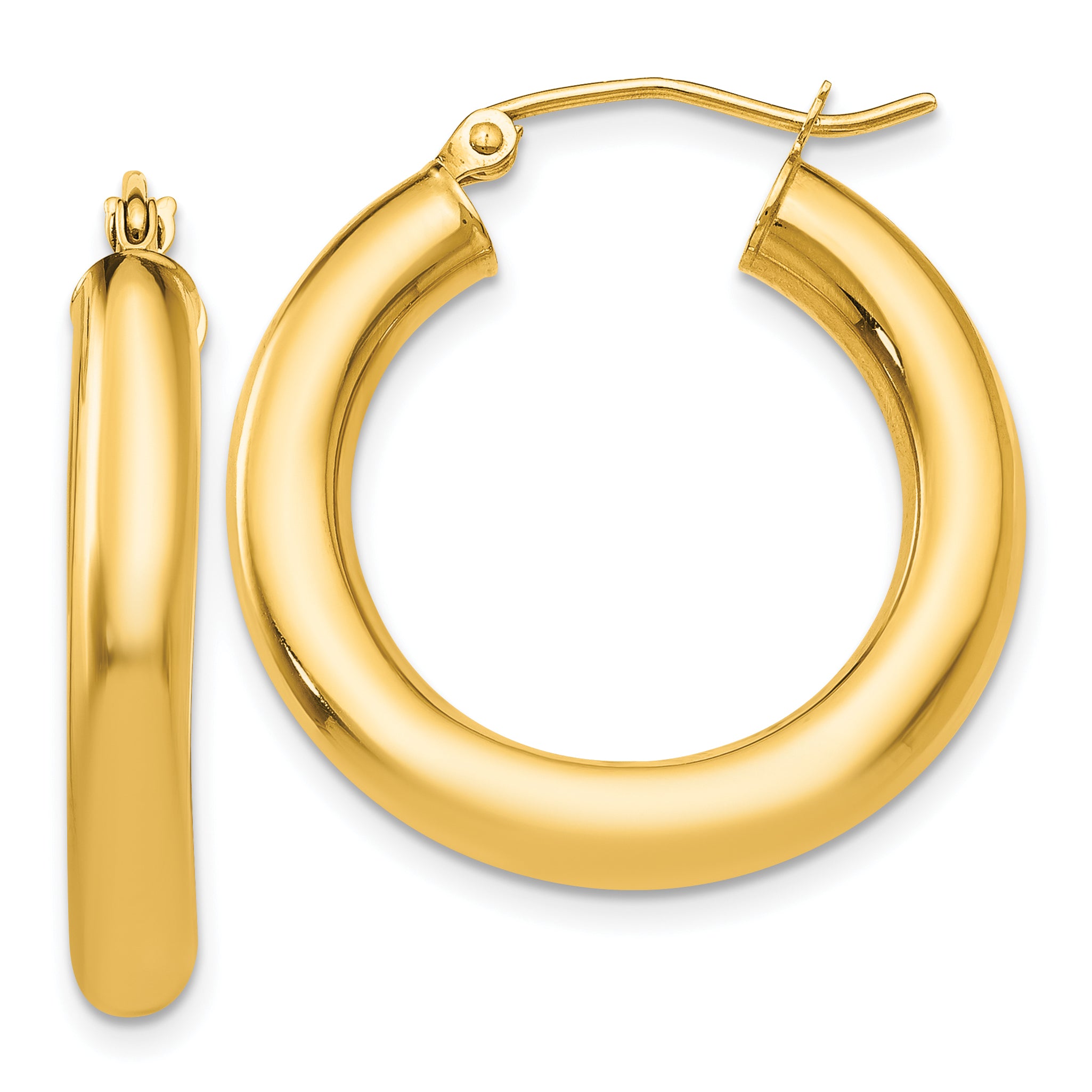 14k Polished 5mm x 25mm Lightweight Hoop Earrings Main image