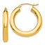 14k Polished 5mm x 25mm Lightweight Hoop Earrings