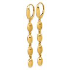 14K Polished and Brushed Fancy Leverback Dangle Earrings