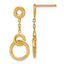 14K Polished Circle Dangle Post Earrings