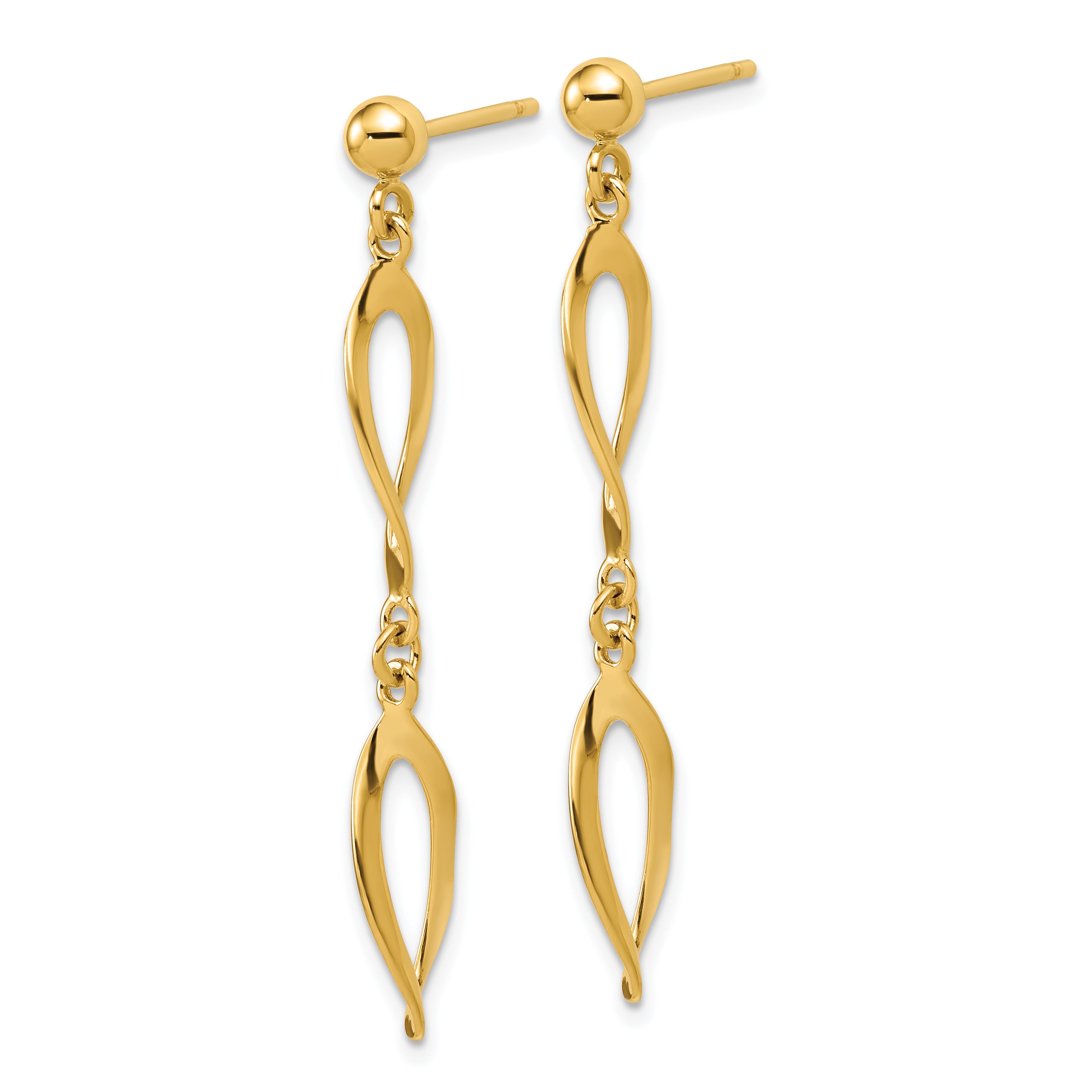 14K Polished Fancy Dangle Post Earrings Secondary image