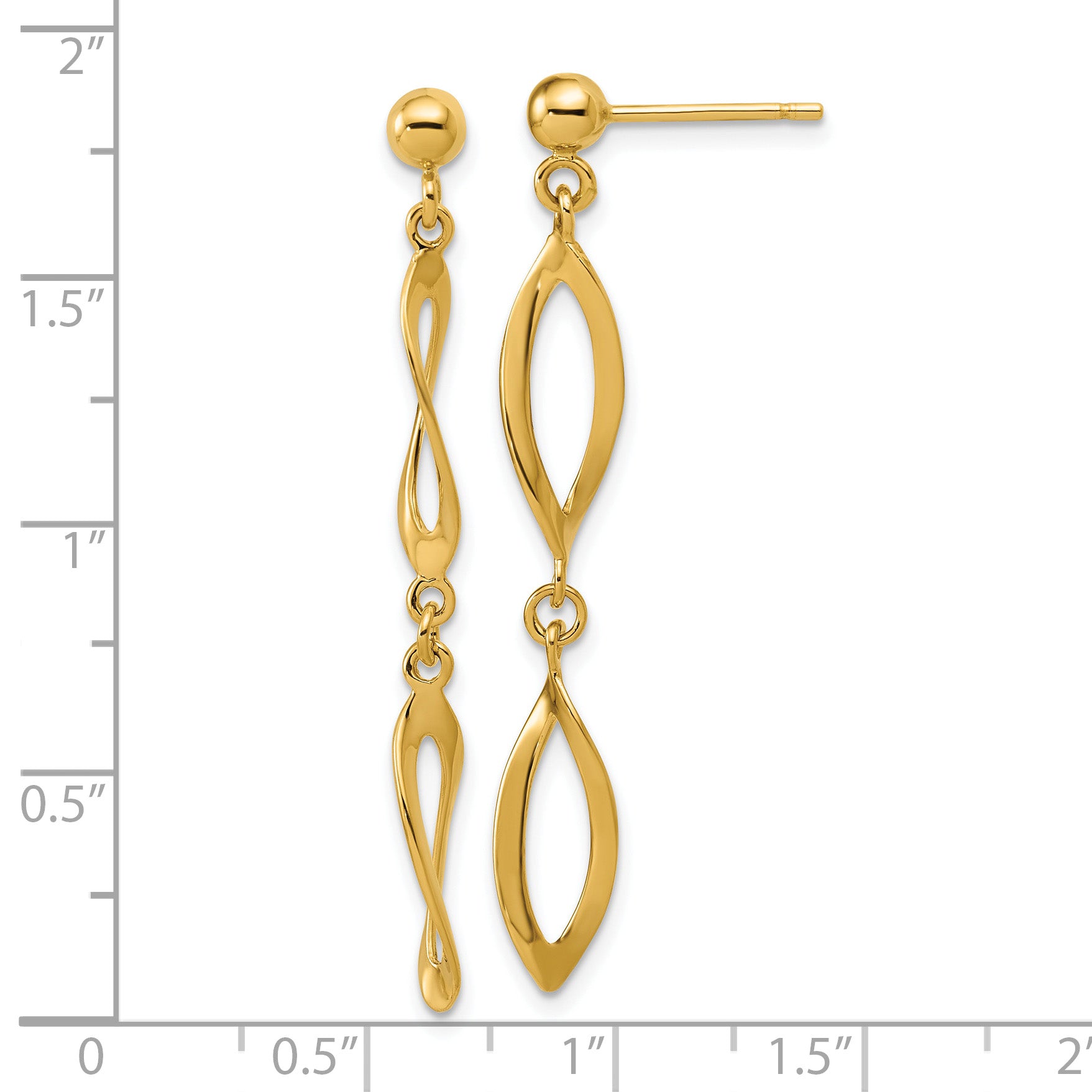 14K Polished Fancy Dangle Post Earrings