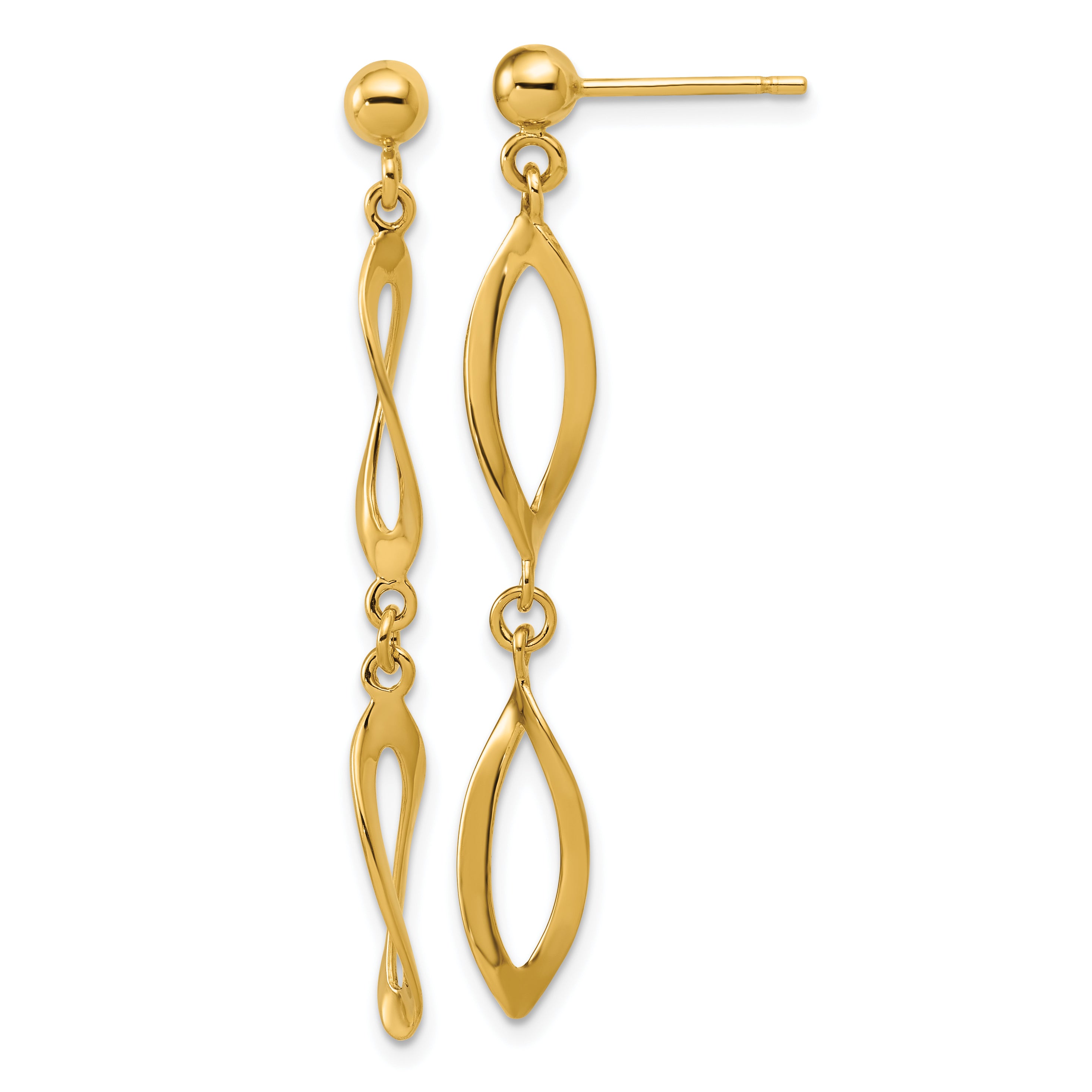 14K Polished Fancy Dangle Post Earrings Main image