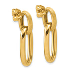 14K Polished and Brushed Ovals Dangle Post Earrings