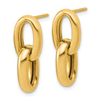 14K Polished Ovals Dangle Post Earrings