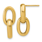 14K Polished Ovals Dangle Post Earrings