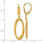 14K Polished Fancy Oval Leverback Earrings