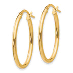 14K Polished Oval Hinged Hoop Earrings
