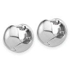 14K White Gold Polished Hinged Huggie Hoop Earrings