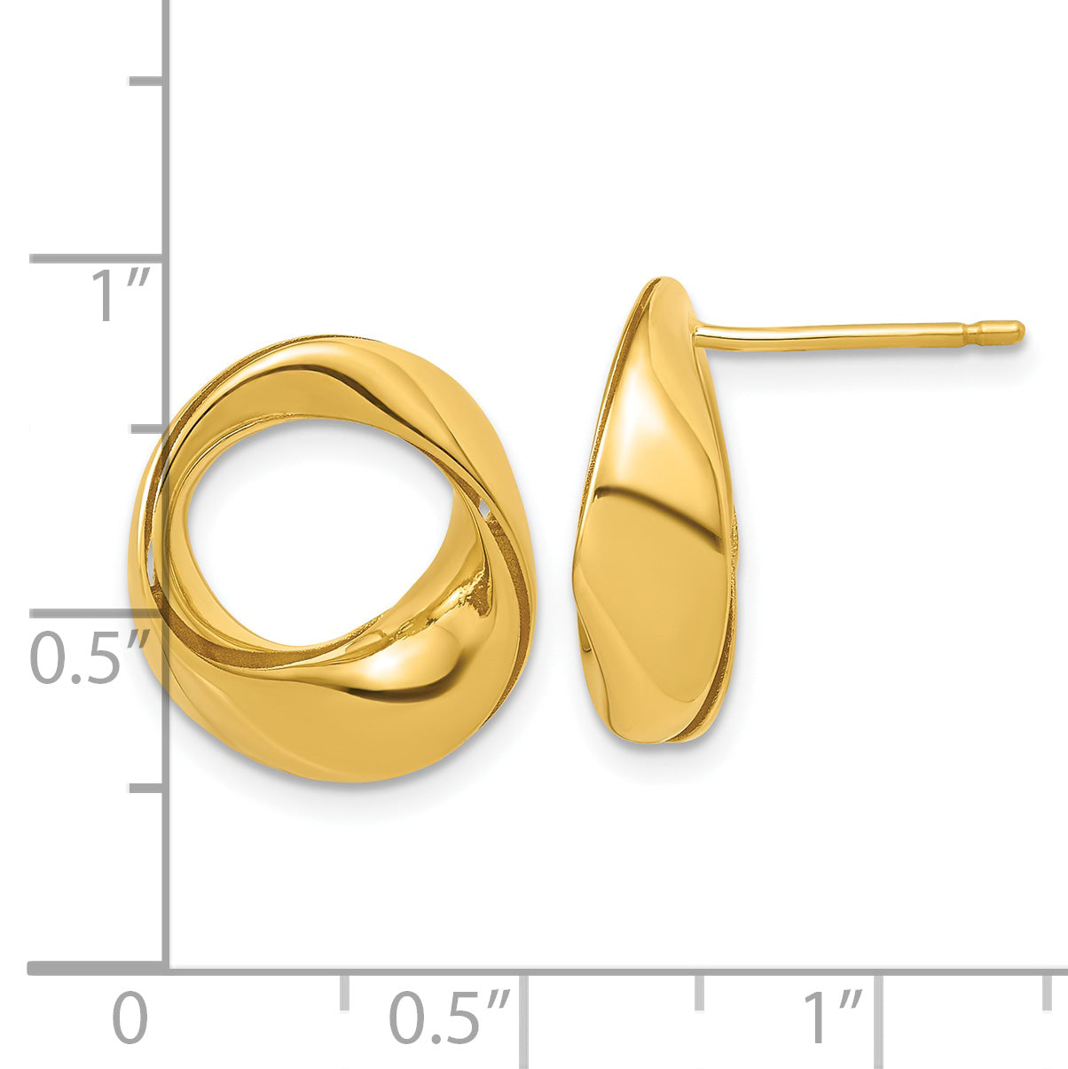 14K Polished Fancy Circle Post Earrings