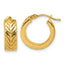 14K Polished and Grooved Round Hoop Earrings