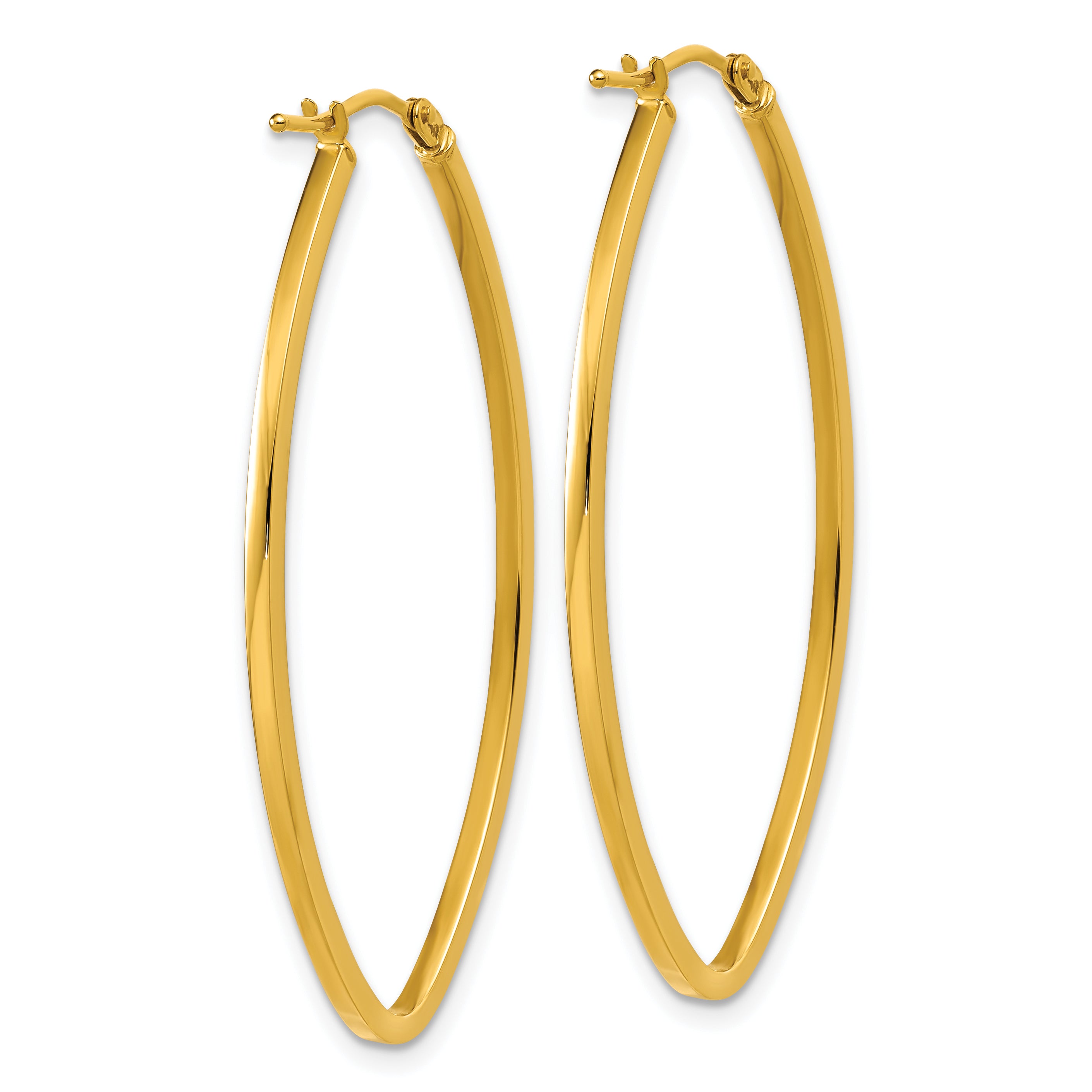 14K Polished Oval Hoop Earrings