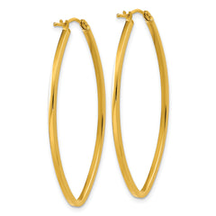 14K Polished Oval Hoop Earrings