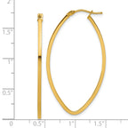 14K Polished Oval Hoop Earrings