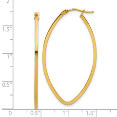 14K Polished Oval Hoop Earrings