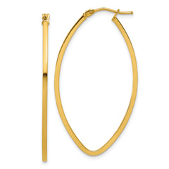 14K Polished Oval Hoop Earrings