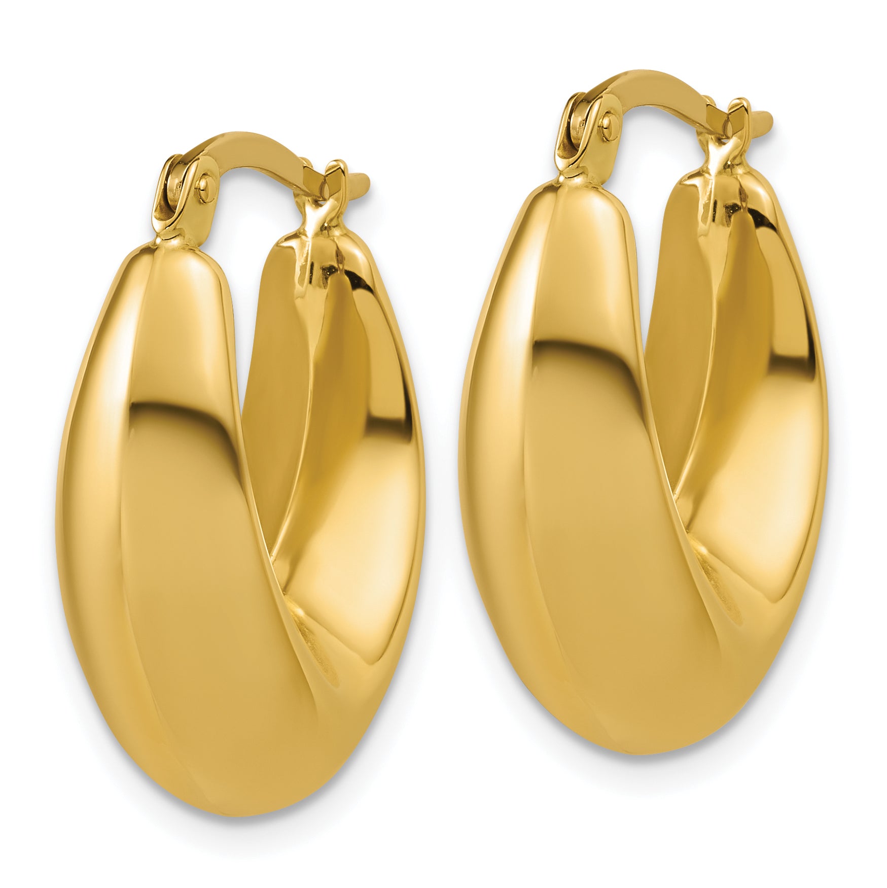 14K Polished Hoop Earrings