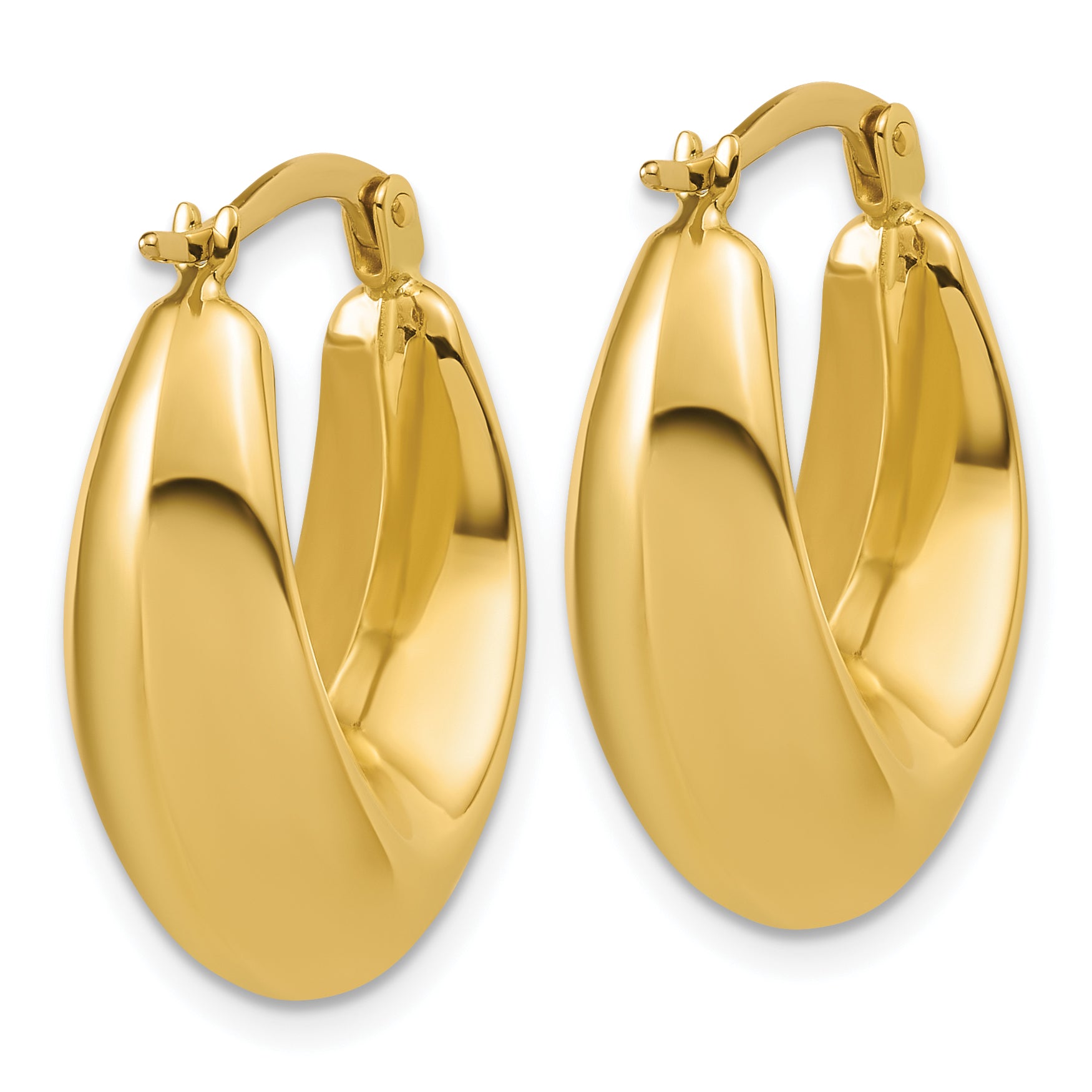 14K Polished Hoop Earrings