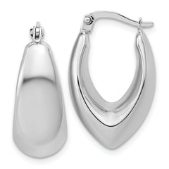 14K White Gold Polished Hoop Earrings