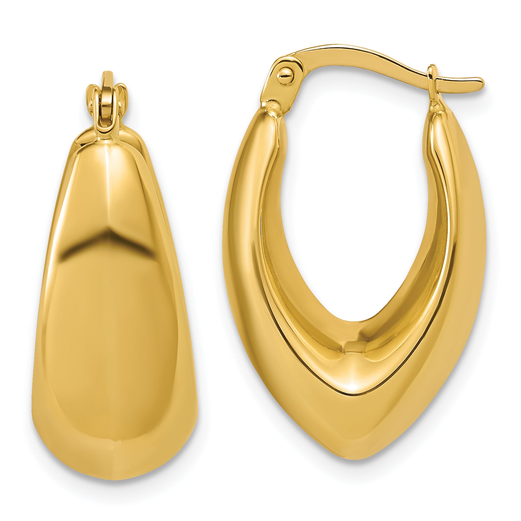14K Polished Hoop Earrings Main image