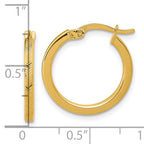 14K Polished and Textured Round Hoop Earrings