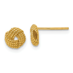 14K Polished Textured Love Knot Post Earrings
