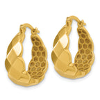 14K Polished Faceted Hoop Earrings