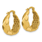 14K Polished Faceted Hoop Earrings