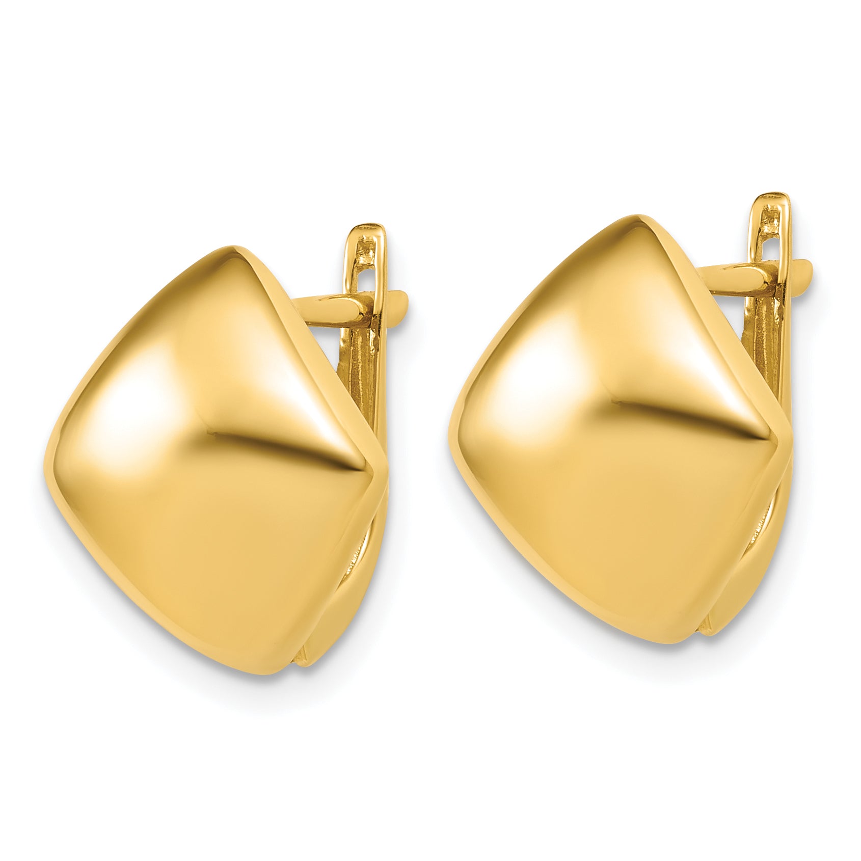 14K Polished Geometric Hinged Hoop Earrings Secondary image