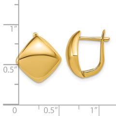 14K Polished Geometric Hinged Hoop Earrings