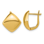 14K Polished Geometric Hinged Hoop Earrings