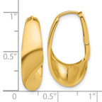 14K Polished Fancy Wave Hinged Hoop Earrings