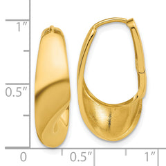 14K Polished Fancy Wave Hinged Hoop Earrings