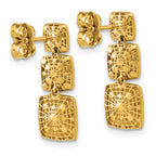 14K Polished Square Dangle Post Earrings