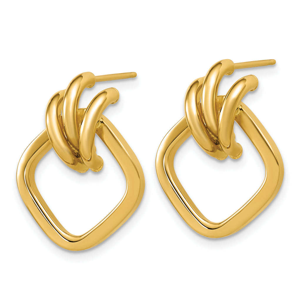 14K Polished Dangle Post Earrings
