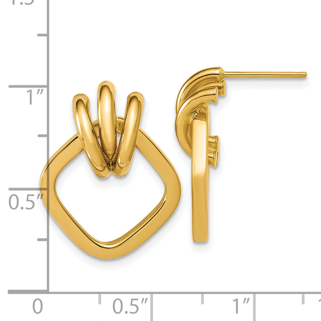 14K Polished Dangle Post Earrings