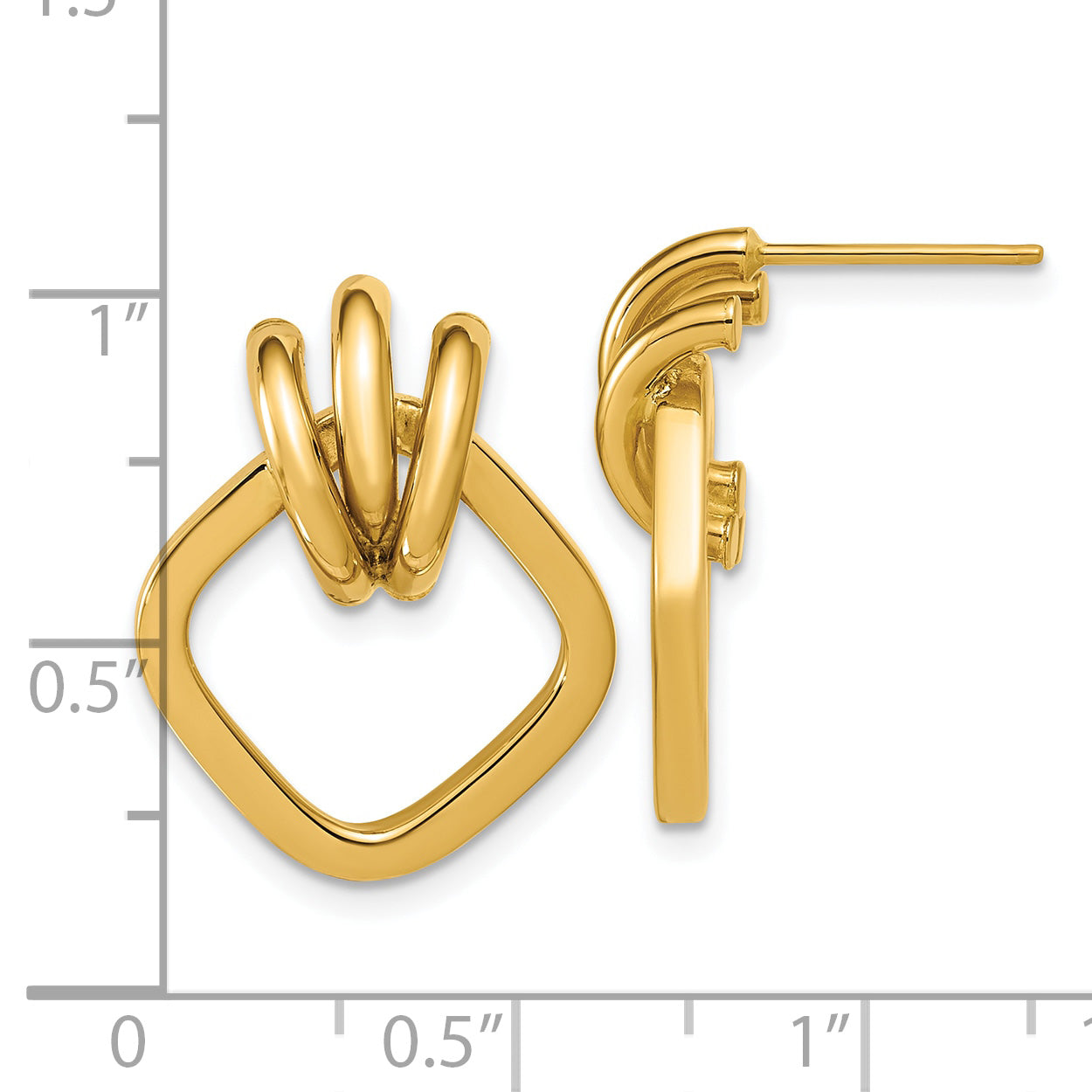 14K Polished Dangle Post Earrings