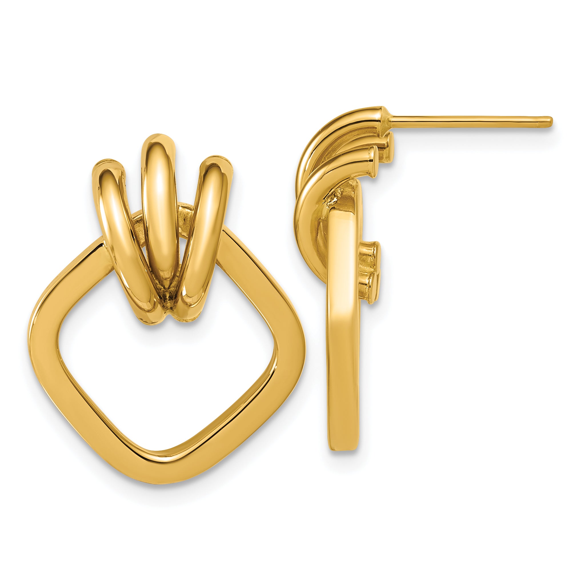 14K Polished Dangle Post Earrings Main image