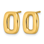 14K Yellow Gold Polished Button Earrings, 9.6mm