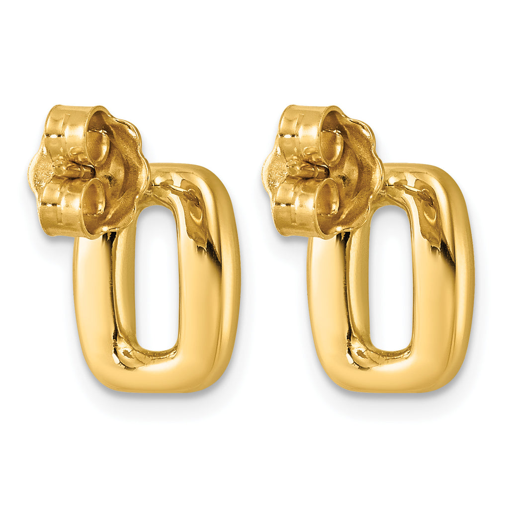 14K Yellow Gold Polished Button Earrings, 9.6mm