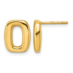 14K Yellow Gold Polished Button Earrings, 9.6mm