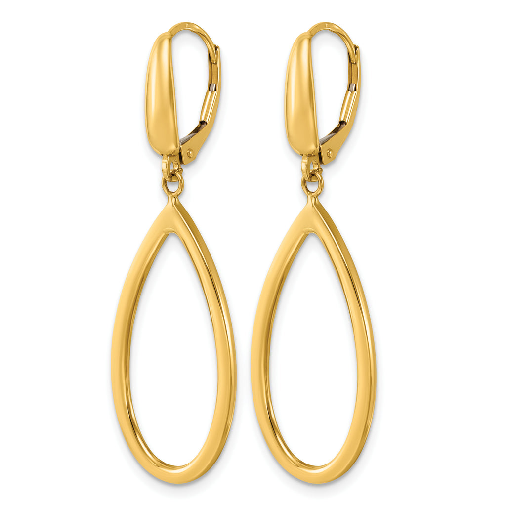 14K Yellow Gold Polished Drop Earrings, 44.5mm