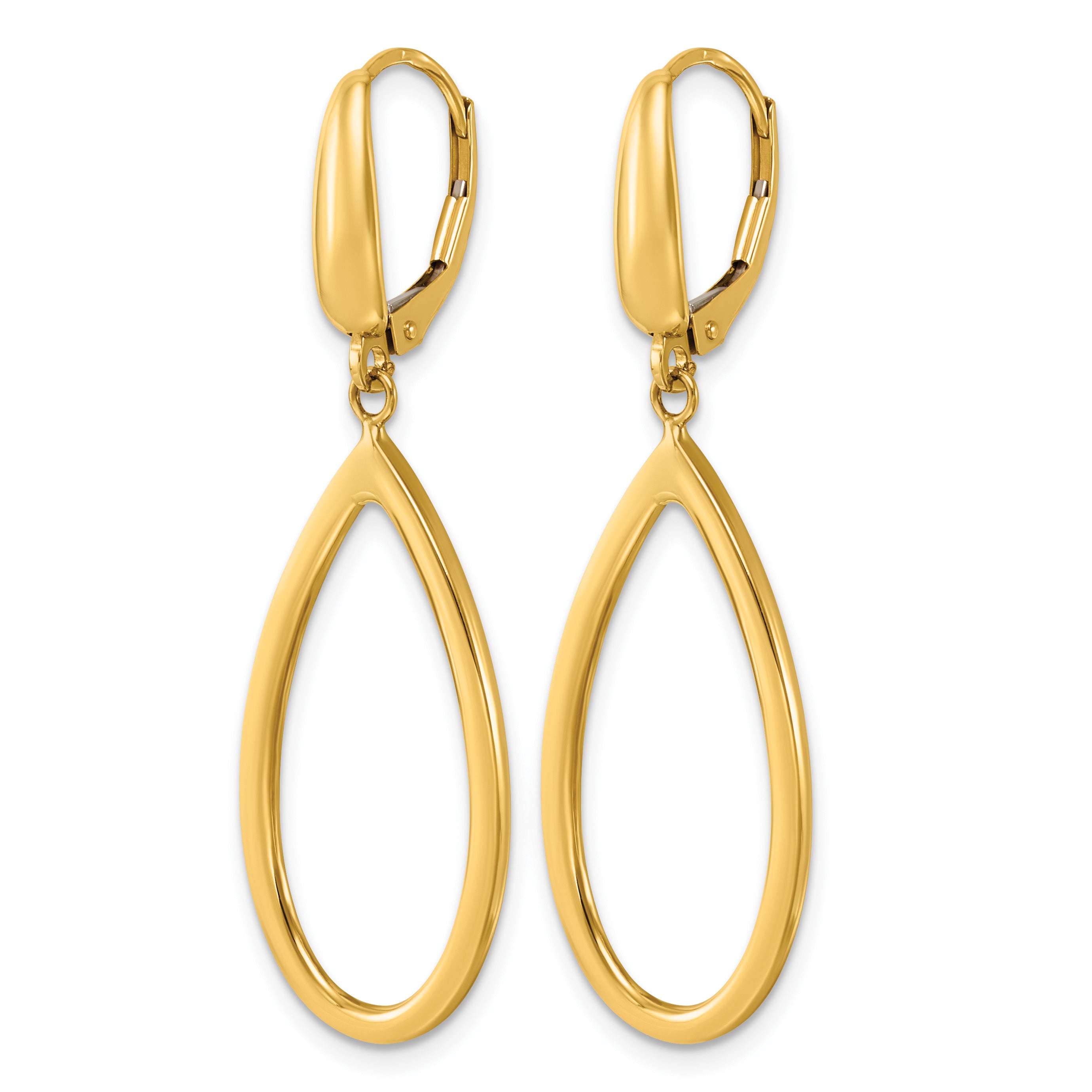 14K Yellow Gold Polished Drop Earrings, 44.5mm