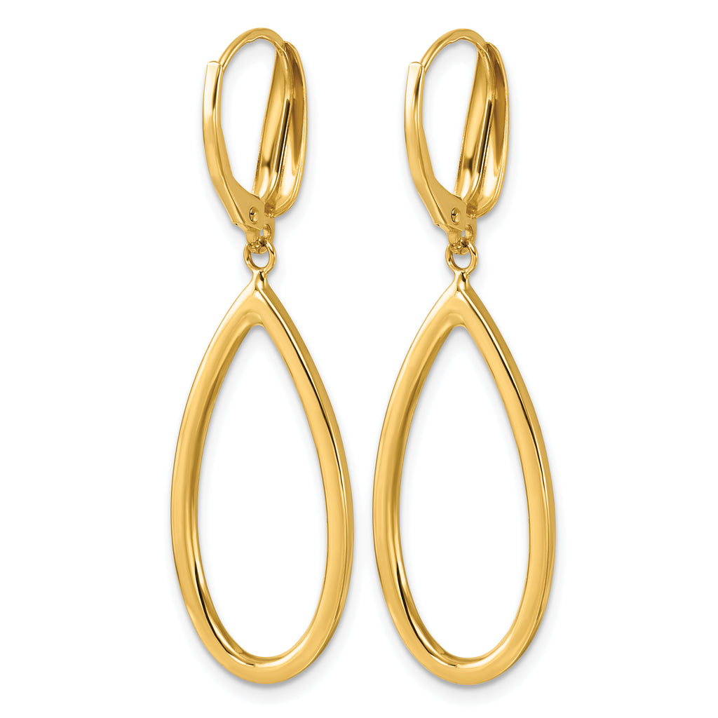 14K Yellow Gold Polished Drop Earrings, 44.5mm