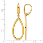 14K Yellow Gold Polished Drop Earrings, 44.5mm