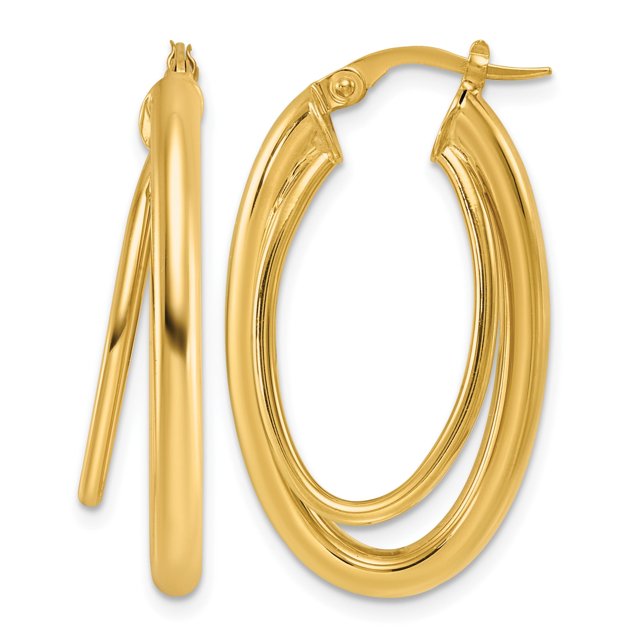 14K Yellow Gold Polished Hoop Earrings, 8.5mm
