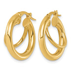 14K Yellow Gold Polished Hoop Earrings, 7.5mm