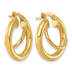 14K Yellow Gold Polished Hoop Earrings, 7.5mm
