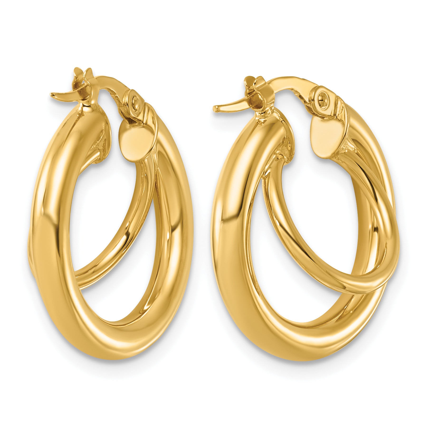 14K Yellow Gold Polished Hoop Earrings, 7.5mm